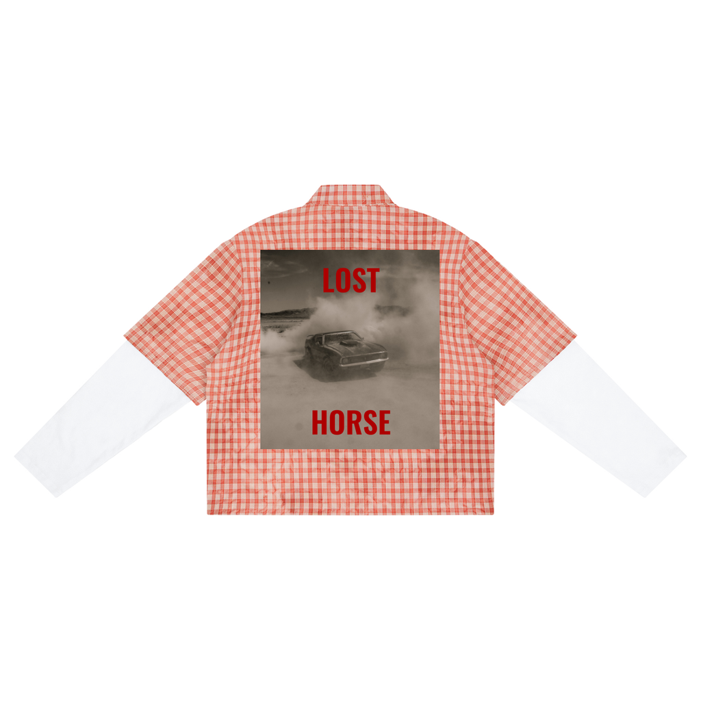 LOST HORSE Vintage Wash Plaid Short Sleeve Shirt