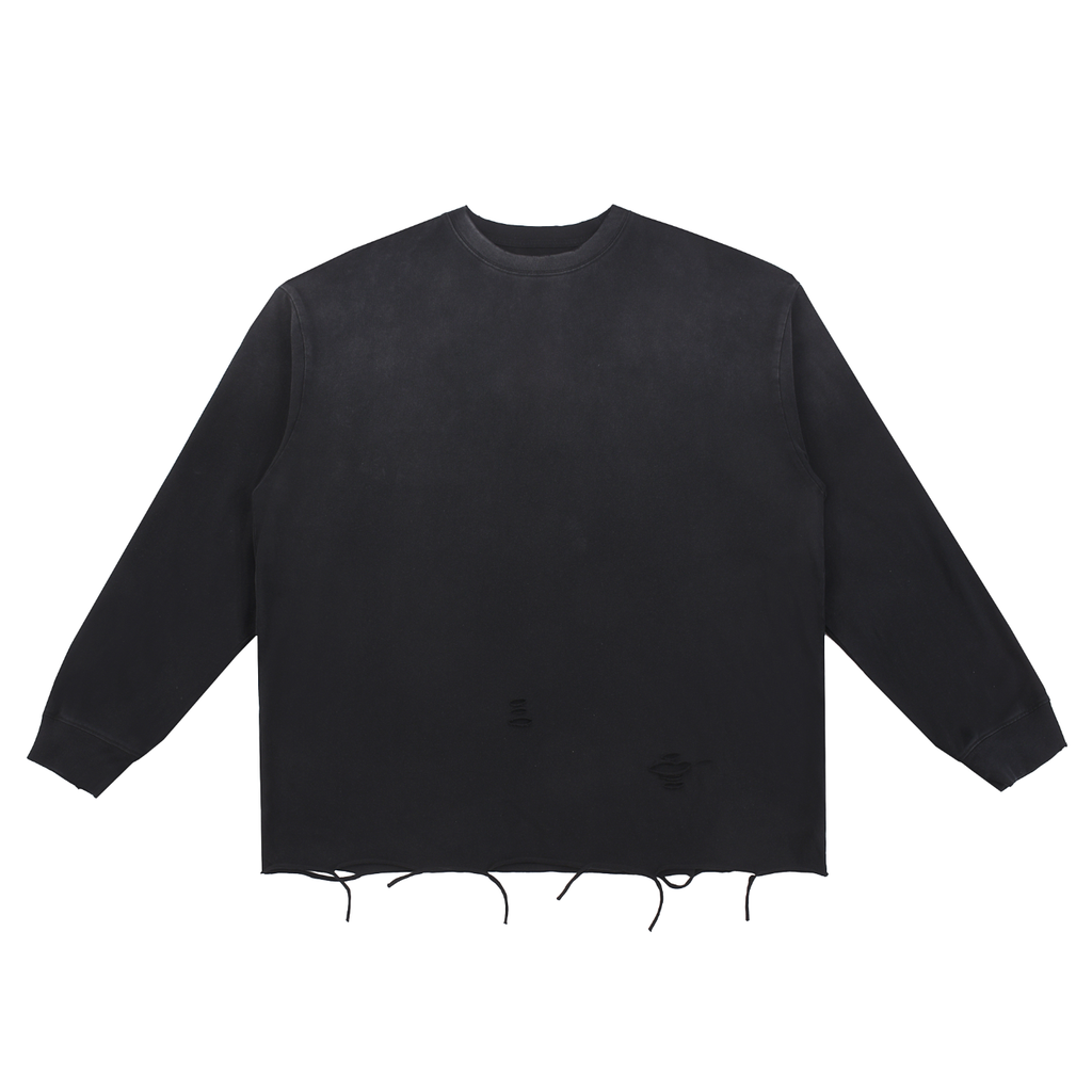 "LOST" Raw Edge Cotton T-Shirt