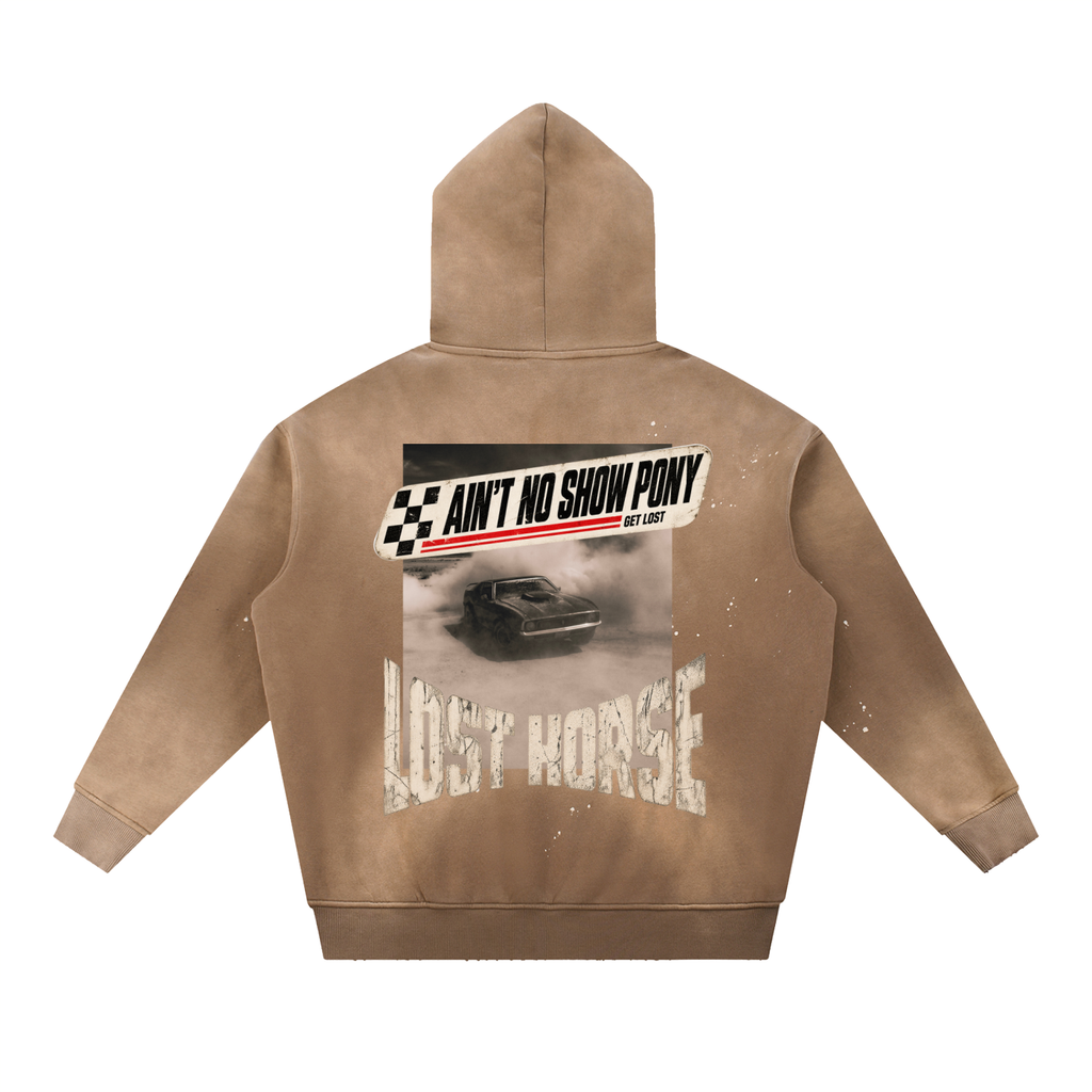 "Ain't no Show Pony" Vintage Frayed Fleece Hoodie