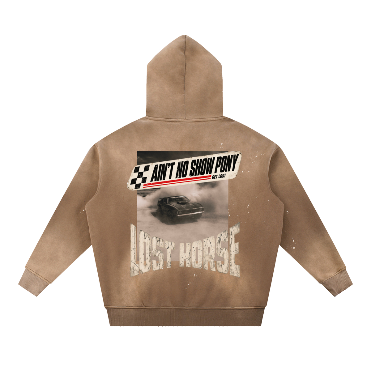 "Ain't no Show Pony" Vintage Frayed Fleece Hoodie