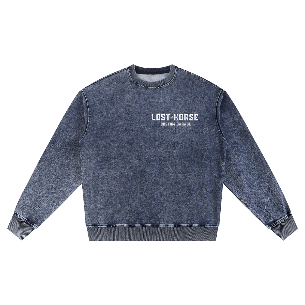 Lost Horse Custom Garage Faded Indigo Sweatshirt