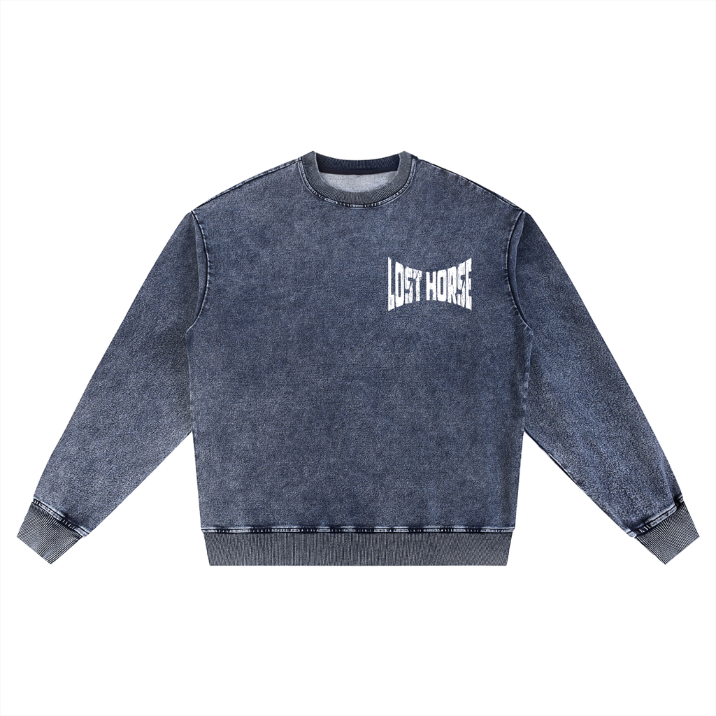 "LOST" Indigo Oversized Crewneck Sweatshirt