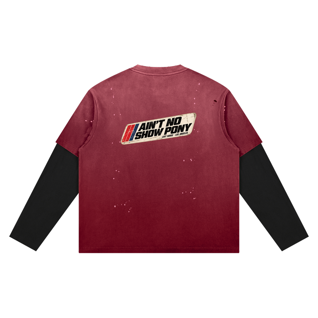 "Ain't No Show Pony" Distressed Layer T-Shirt
