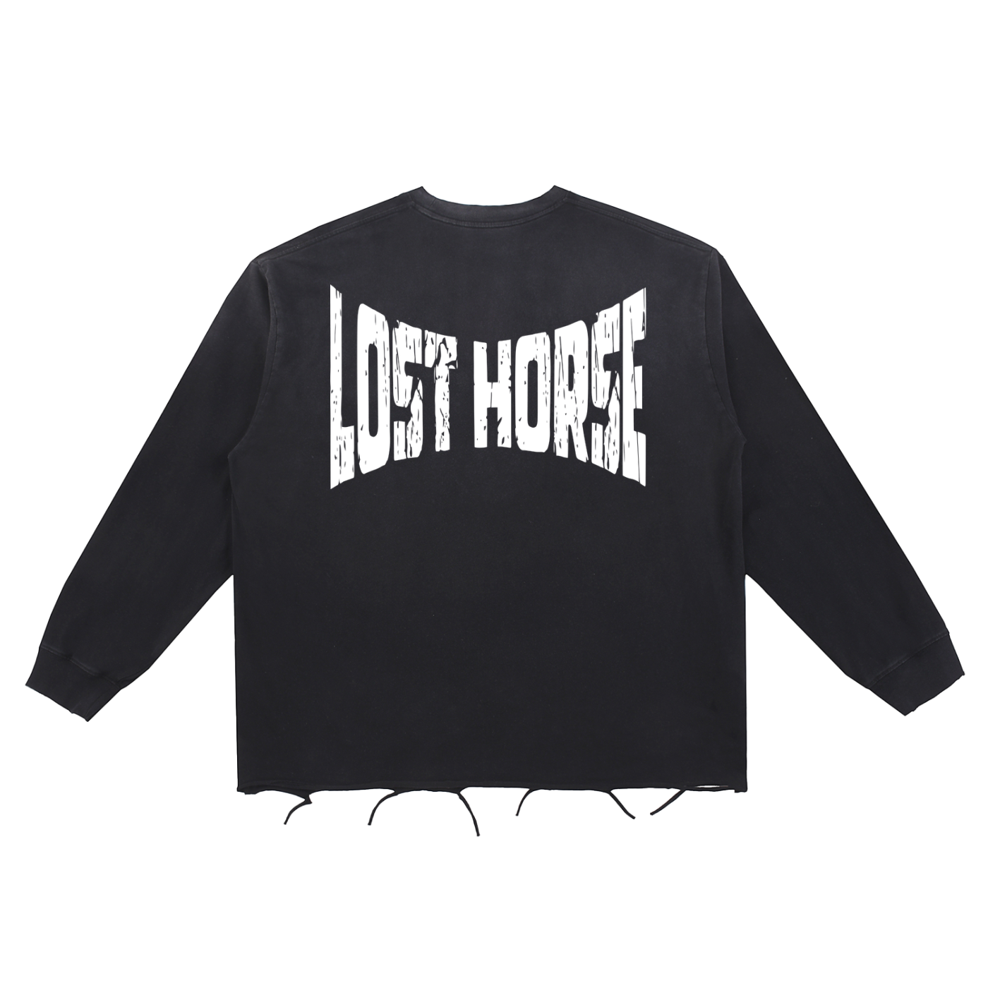 "LOST" Raw Edge Cotton T-Shirt