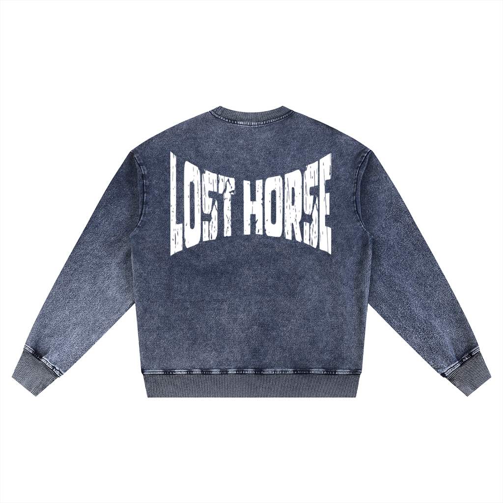 "LOST" Indigo Oversized Crewneck Sweatshirt