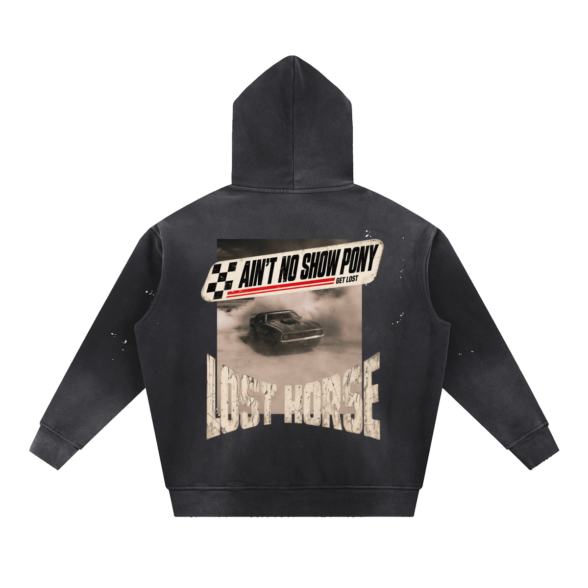 "Ain't no Show Pony" Vintage Frayed Fleece Hoodie