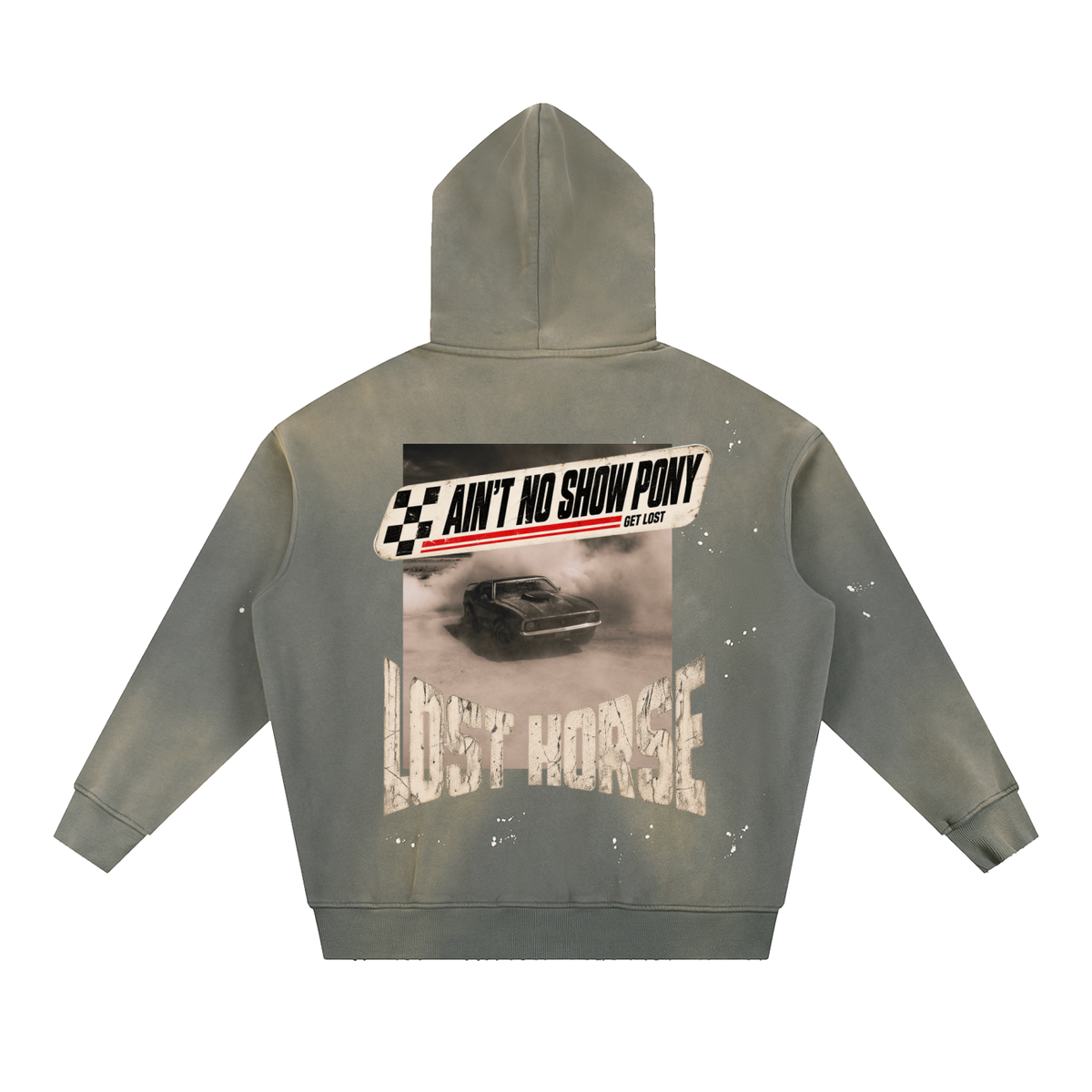 "Ain't no Show Pony" Vintage Frayed Fleece Hoodie